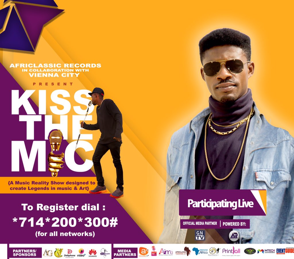 Hay_for_d's tweet photo. #KissTheMic
AFRICLASSIC RECORDS IN COLLABORATION WITH VIENNA CITY presents

#KissTheMic🎙

⛩Auditions Starts &amp; Ends 
📆June 2nd-30th, 2018
⏰Time 8am-5pm

⛳️TEMA 2nd June
⛳️KUMASI 9th June
⛳️Takoradi 16th June
⛳️Winneba (central campus) 23rd June
⛳️Circle 30th June https://t.co/Vrcv0ET0qM