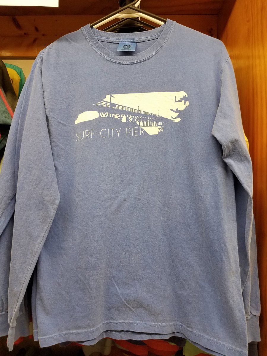 SurfCityPier's tweet photo. #SaturdaySuprises... L👀k what we have! ⭐NEW⭐ Pier T-Shirts!  Great selection of sizes and colors in both short sleeves and long sleeve Comfort Colors... #SurfCityPier #TopsailIsland #NC #Fishing #MemorialDayWeekend https://t.co/tyQrvXOQcJ