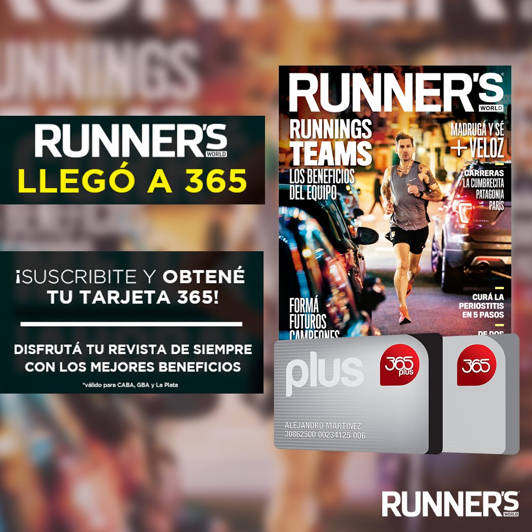 runners_arg's tweet photo. Suscribite a Runner´s World Argentina ¡ Te llega directo a la puerta de tu casa! Además obtenes la tarjeta de beneficios 365. Te dejamos el link con toda la info. https://t.co/EtZs6L2p7r
#comunidadrunnersworld
#runnersworld
#animarseamas https://t.co/5rOhgfbM5g