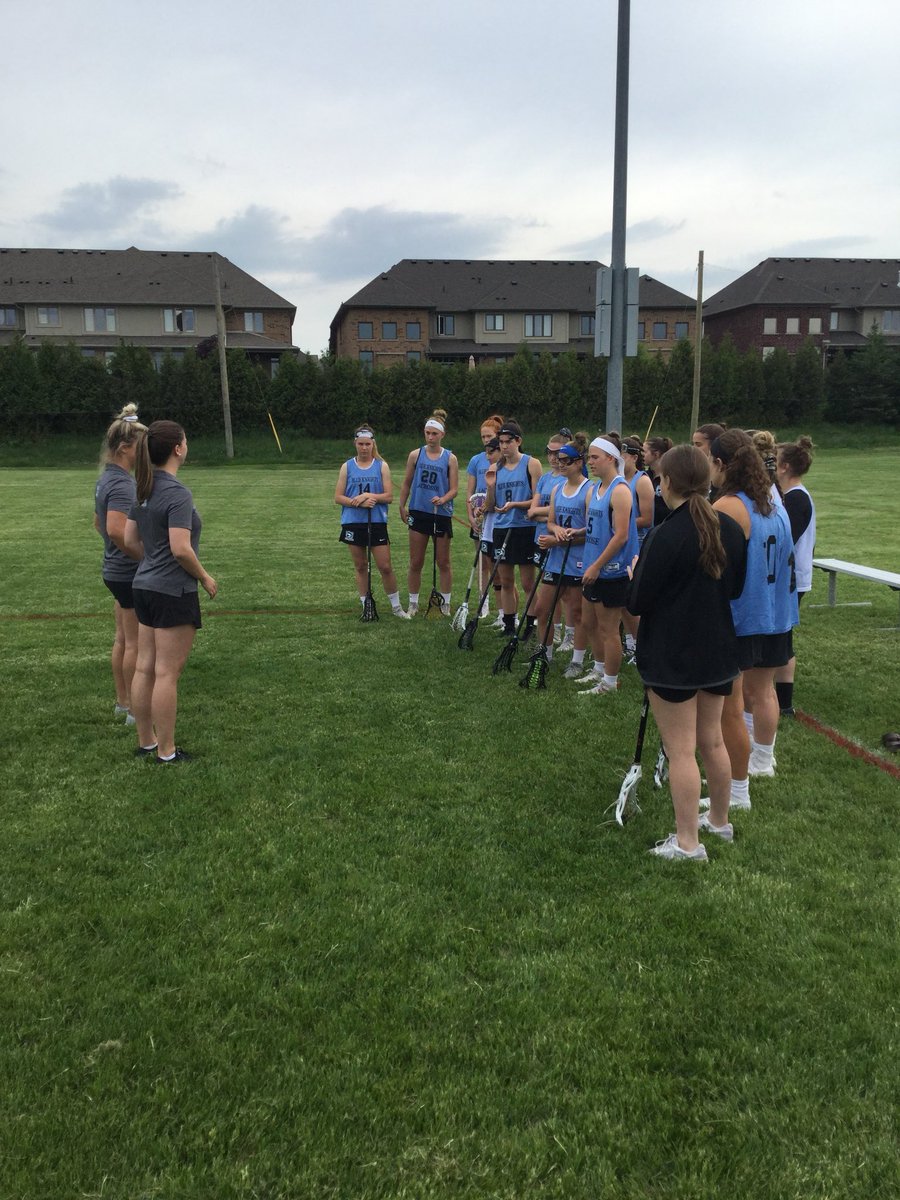 U19 Elite coaches Katie Guy and Tessa Chad announce team captains before game one of the season in Waterloo. #startofsomething