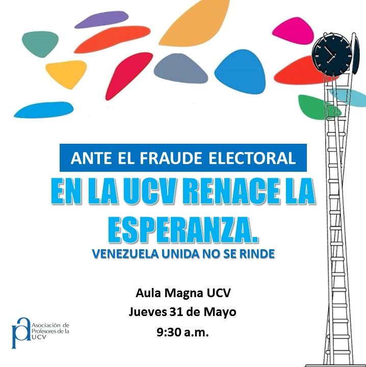 ¡En la UCV renace la esperanza! Venezuela unida no se rinde. #31May