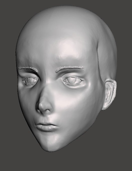 MeshMixerにインポートするとこんな感じ
このままだとハイポリすぎるのであとでローポリ化しようかな 