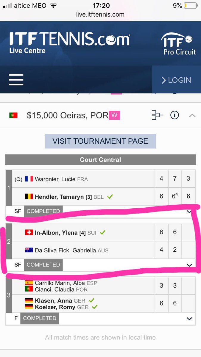 <a href="/Ylena_InAlbon/">Ylena In-Albon</a> en finale du 15 000$ au Portugal 👏👏👏💥💥💪💪Allez on va chercher une nouvelle  🏆