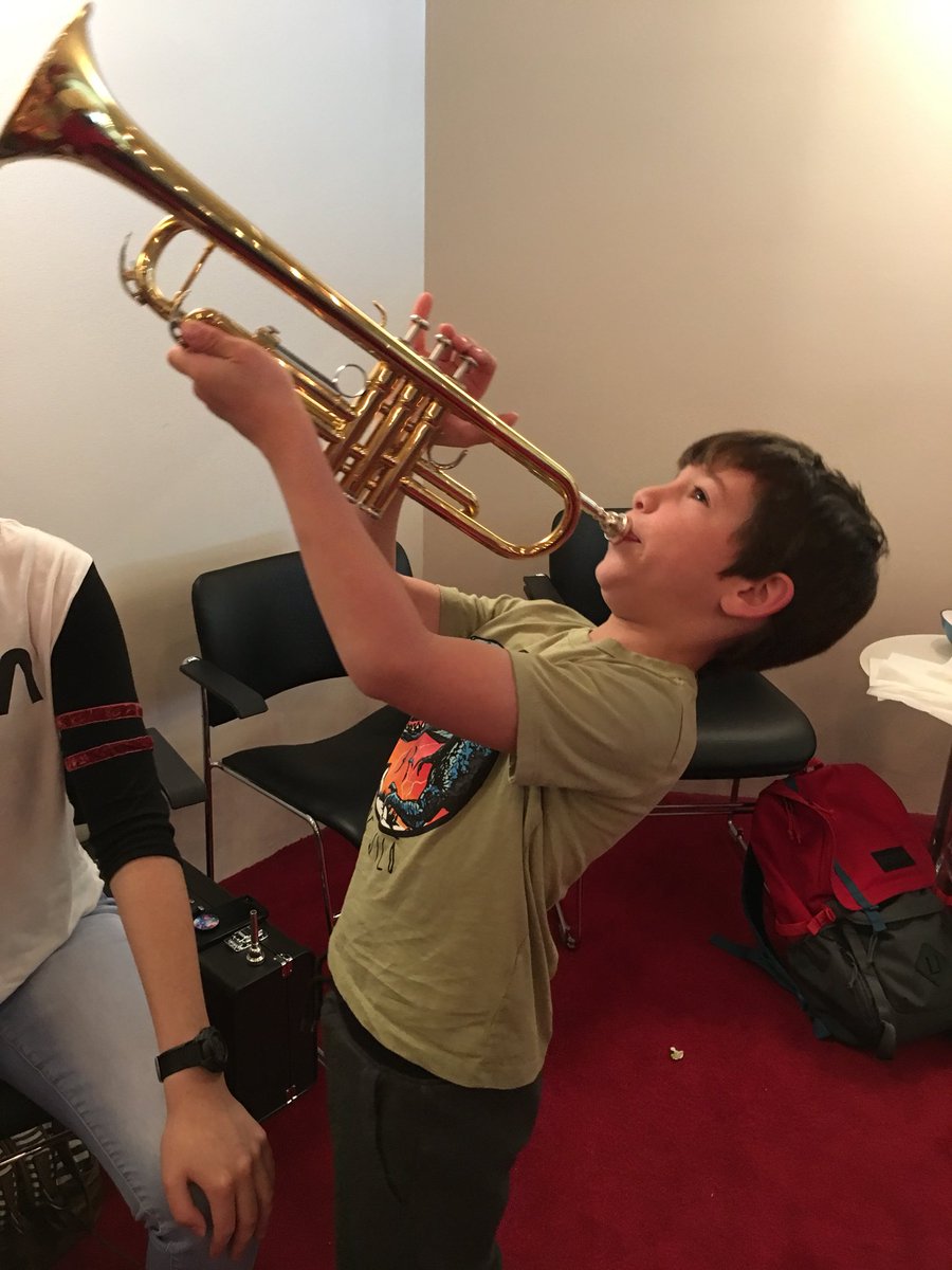stephbell81's tweet photo. What I have learned so far: apparently my little noise maker has a natural talent for brass instruments... And I thought the drums were bad enough! ππ #NoiseMaker #FamilyConcert #Learning4Fun @CanadasNAC https://t.co/e8MrMSrNXC