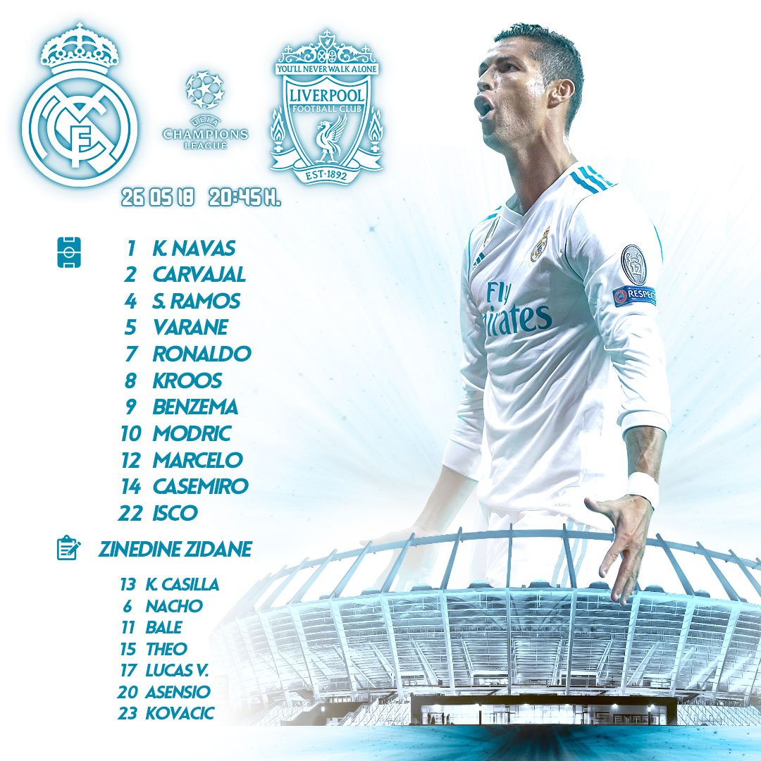 Real 🇬🇧🇺🇸 on Twitter: "📋 Our starting XI for the final! #APorLa13 | #HalaMadrid https://t.co/b0mBY51Iff" / Twitter