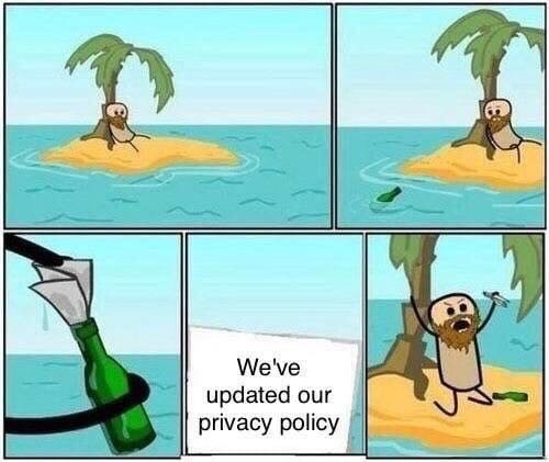 DenisGobo's tweet image. We have updated our privacy policy   #GDPRfail #GDPRMemes #GDPRmageddon #GDPR #humor
