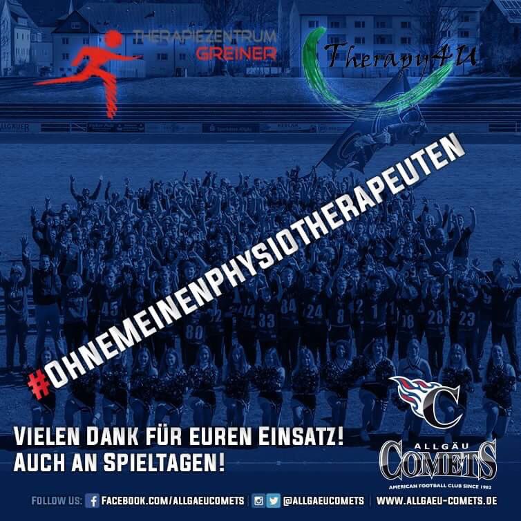 AllgaeuComets's tweet photo. #OhneMeinenPhysiotherapeuten ... könnte keine Football Mannschaft eine Saison lang alles geben! Danke für euren Einsatz.
Petition unterstützen:
https://t.co/TyEbvrOmdR
#allgäucomets #GFL #ohnephysios https://t.co/TpHEJeDZ34