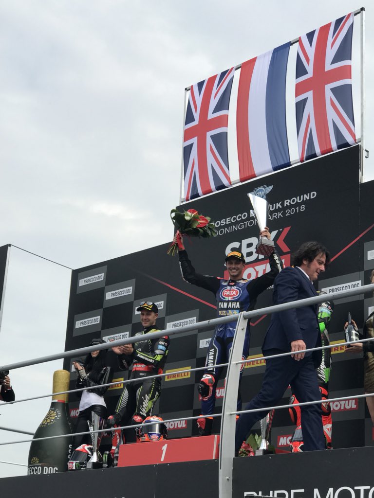 yamaharacingcom's tweet photo. 🇬🇧 Ladies &amp; gentleman...your first ever Dutch @WorldSBK race winner @mickeyvdmark!

Wild celebrations in parc ferme for the whole @PataYamahaWSBK team!

Victory at the team’s home round &amp; Yamaha’s 1st win since Portimao in 2011!

#YamahaRacing | #UKWorldSBK | #WeR1 | #WorldSBK https://t.co/Q8uemYbYD0