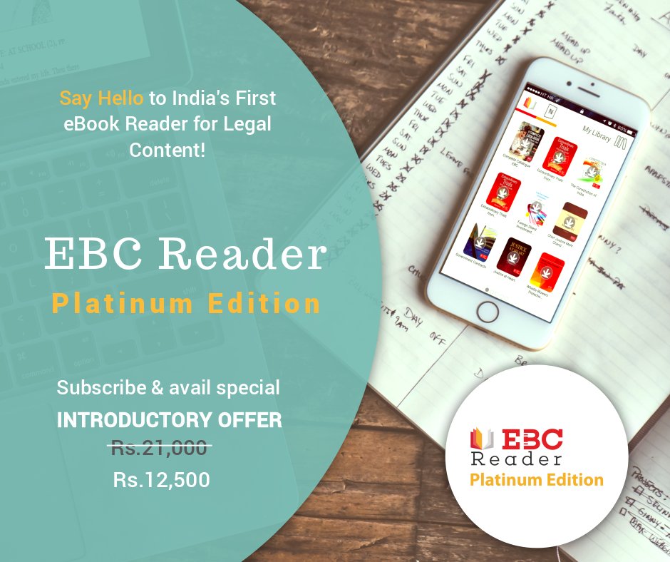ebcindia's tweet photo. EBC Reader Platinum Edition now comes at an introductory offer of Rs 12,500 only. In order to subscribe to the Platinum Edition and get access to 100s of new and updated titles, please visit: https://t.co/LDv01qXAQz
#EasternBookCompany #LawOnline #EBCReader https://t.co/4MkQd4M0Aq