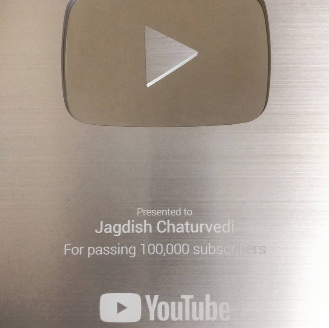 DrJagdishChatur's tweet photo. Thank you #youtube #youtubeindia for sending me this Silver Button Reward for crossing 100,000 subscribers on my YouTube channel - Jagdish Chaturvedi
https://t.co/cujlVJTgQK
Feels amazing!
#nextstopgoldenbutton
#entertainmentpays
#pleasedontunsubscribe
#cannotreturnreward https://t.co/5enk3VeYsi