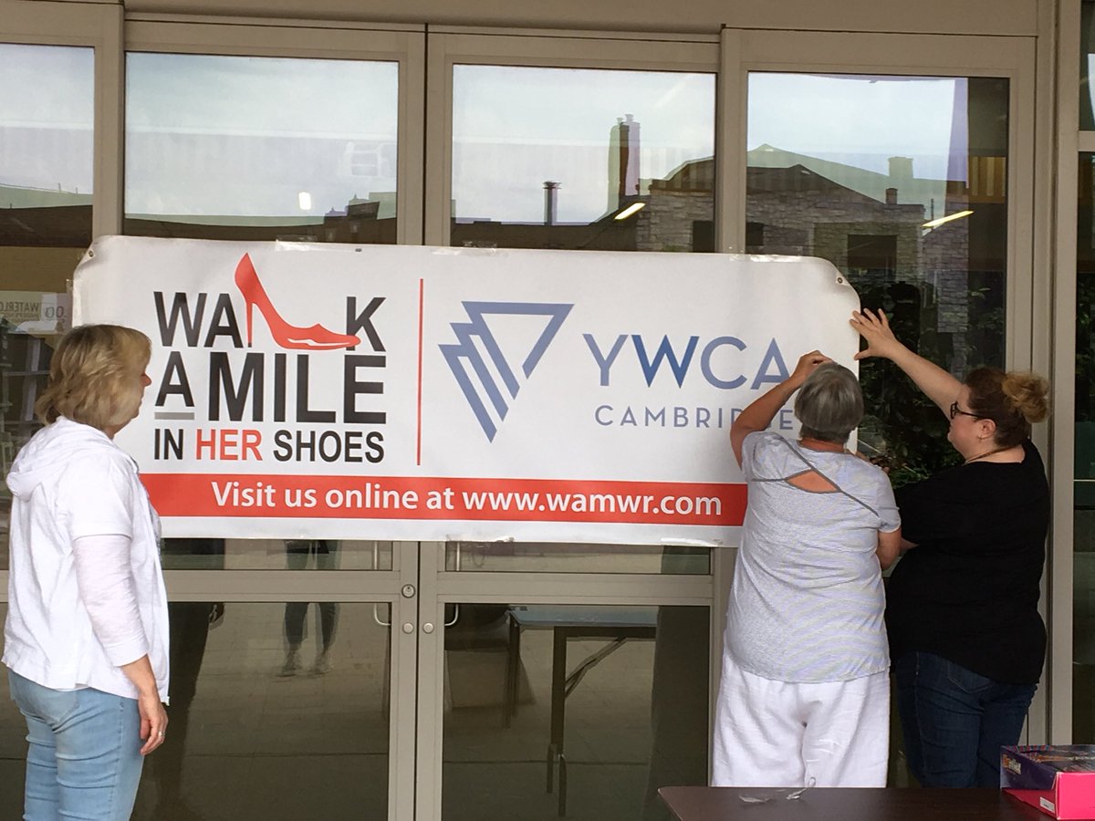 WalkAMileWR's tweet photo. Setting up for @ywcacambridge Walk a Mile in Her Shoes. Join us today at 11:00 am @WalkAMileWR https://t.co/Ko6lezJn9H