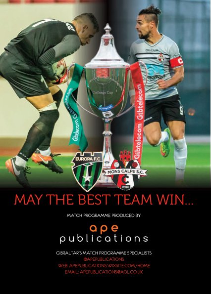 APEPublications's tweet photo. Good luck to @EuropaFC_Gib and @MonsCalpeSC in Sunday's @gibtelecom Rock Cup Final - may the best team win! https://t.co/dgKVsp6D2O