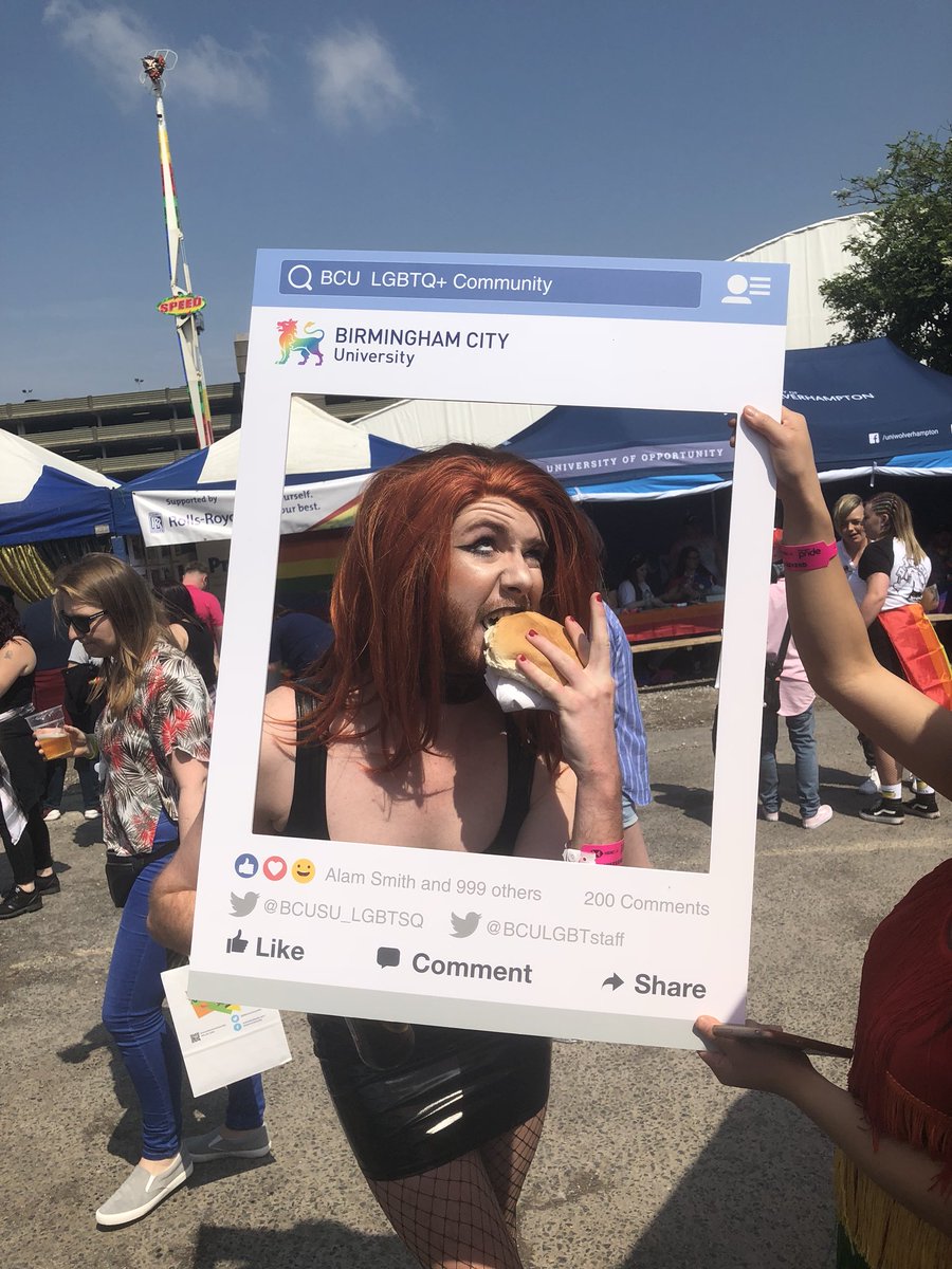 It’s very important to make sure you eat, this pride-goer has the right idea!