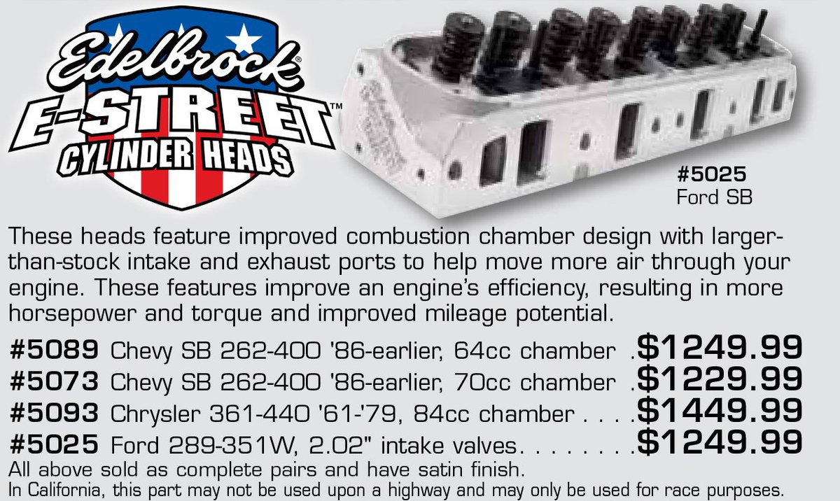 AADiscountAuto's tweet photo. A great deal in an Edelbrock E-Street Cylinder Head. Starting at $1249.99 EA and the sale ends June 30, 2018.
https://t.co/uNLn1Hmgj5
#Edelbrock #EStreet #CylinderHead #EdelbrockCylinderHead #AAPerformance #AADiscountAuto #PerformanceHead #EdelbrockEStreet #Racing https://t.co/rqiXXp3FMf