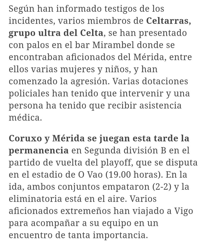 PancetayHonor's tweet photo. Ultras Celtarras agrediendo a aficionados del @Merida_AD
4 cafres empañando un gran desplazamiento a nuestro equipo. Familias y aficionados cargados de ilusión, ambiente de paz con la afición del @CoruxoFC1 y que vengan a joderla.
#NoALosViolentosEnElFutbol
#MeridaResiste https://t.co/Jhdue9onm3