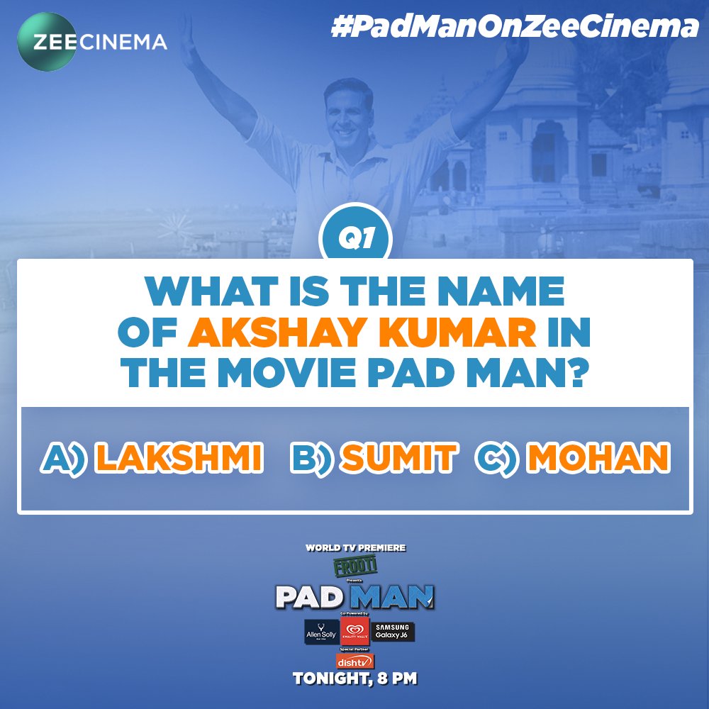 zeecinema's tweet photo. Here comes the 1st question! #PadManOnZeeCinema https://t.co/uBcsuWAlIA