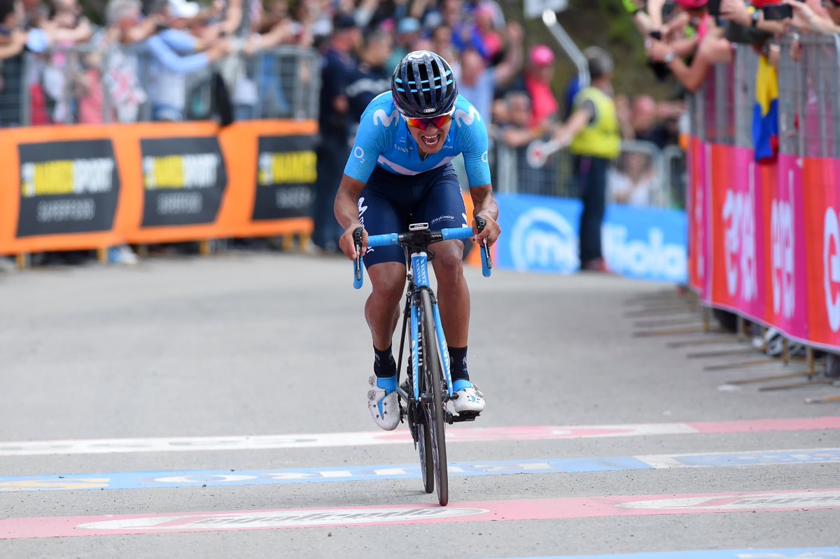 Movistar_Team's tweet photo. 2014: @NairoQuinCo, 1º | 2 etapas
2015: @Andrey_Amador, 4º | 1 etapa
2016: @alejanvalverde, 3º | 1 etapa
2017: @NairoQuinCo, 2º | 2 etapas
2018: @RichardCarapazM, 4º | 1 etapa

Movistar Team: amor y respeto al @giroditalia siempre. ¡Gracias por el esfuerzo, chicos! #RodamosJuntos https://t.co/YyDkw01CJ9