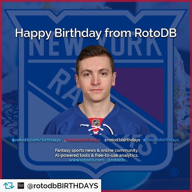 rotodbnhl's tweet photo. https://t.co/MLycSDy3wO Repost from @rotodbbirthdays ~ 
Happy 25th Birthday Jimmy Vesey (New York Rangers) from @rotodb #HappyBirthday #HBD #Birthday #CakeDay #Sports #Fantasy #FantasySports #NHL #NationalHockeyLeague #Hockey #FantasyHockey #NYR #NewYork #NY #NYC #NewYorkRanger… https://t.co/NTaL8OitZB