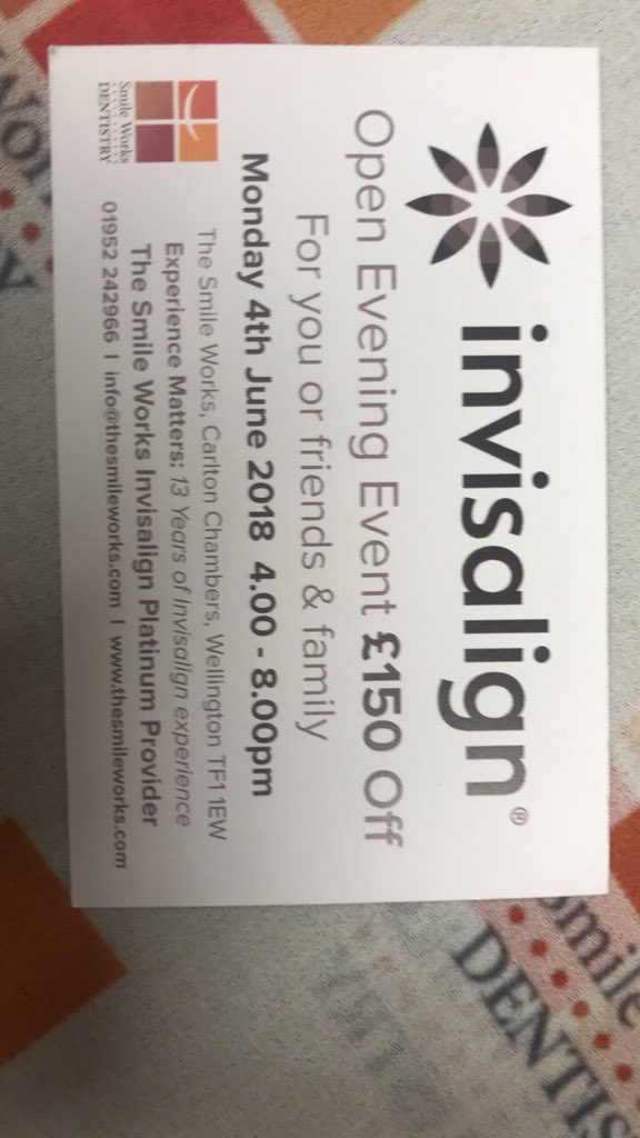 TheSmileWorks's tweet photo. Book your consultation today and receive £150.00 off Invisalign. https://t.co/zMJxfM7dkN
