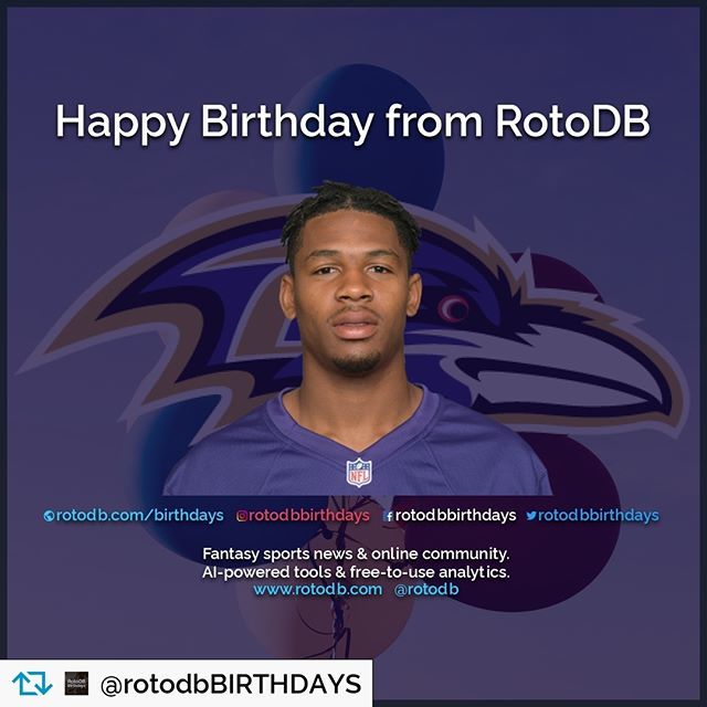 rotodbnfl's tweet photo. https://t.co/QBEusIhC5F Repost from @rotodbbirthdays ~ 
Happy 24th Birthday Jaylen Hill (Baltimore Ravens) from @rotodb #HappyBirthday #HBD #Birthday #CakeDay #Sports #Fantasy #FantasySports #NFL #NationalFootballLeague #Football #FantasyFootball #RavensFlock #Baltimore #Baltim… https://t.co/NDz5Q196fq
