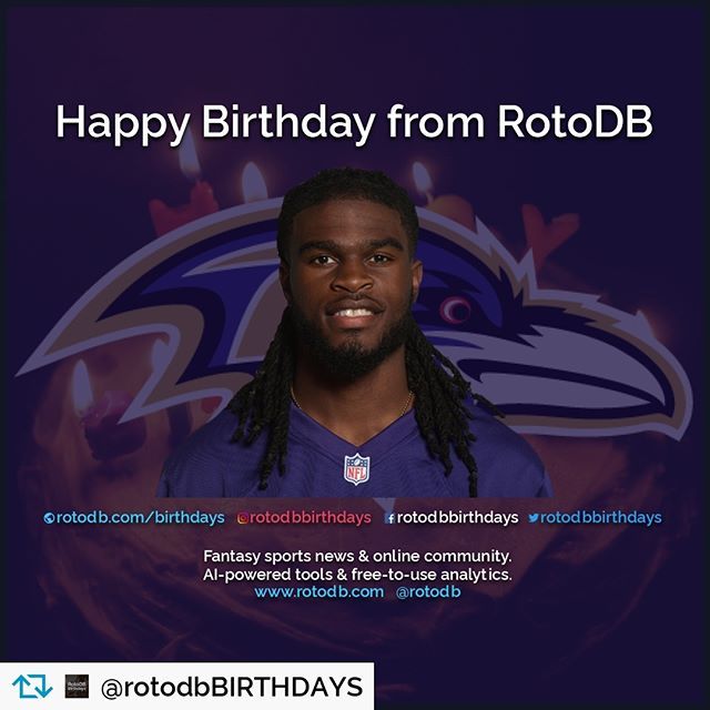 rotodbnfl's tweet photo. https://t.co/atWu1tW6Sv Repost from @rotodbbirthdays ~ 
Happy 23rd Birthday Quincy Adeboyejo (Baltimore Ravens) from @rotodb #HappyBirthday #HBD #Birthday #CakeDay #Sports #Fantasy #FantasySports #NFL #NationalFootballLeague #Football #FantasyFootball #RavensFlock #Baltimore #B… https://t.co/GsckmLV6c7