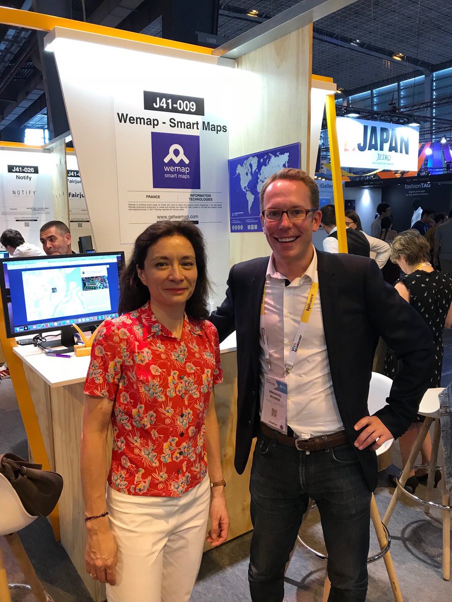 getwemap's tweet photo. Fiers d’accueillir @DelphineGeny Secrétaire d'Etat auprès du Ministre de l'Economie sur le lab @Accorhotels en présence de notre CEO @emouren #vivatech #smartmap https://t.co/unyvF2Tfzt