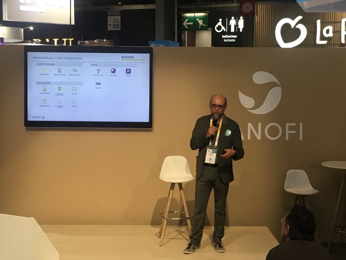 SanofiFR's tweet photo. [#VivaTech] 💬 «Simplifiez-vous la vie, gagnez du temps !» Frédéric Prévôt, Facility Management @sanofi, présente #EasySite, notre #app📱regroupant ttes les infos pratiques de nos sites ds le 🌍 et qui évolue d’après les retours de nos collaborateurs ! #QVT #Digital #Innovation https://t.co/Orn4nFMKqh