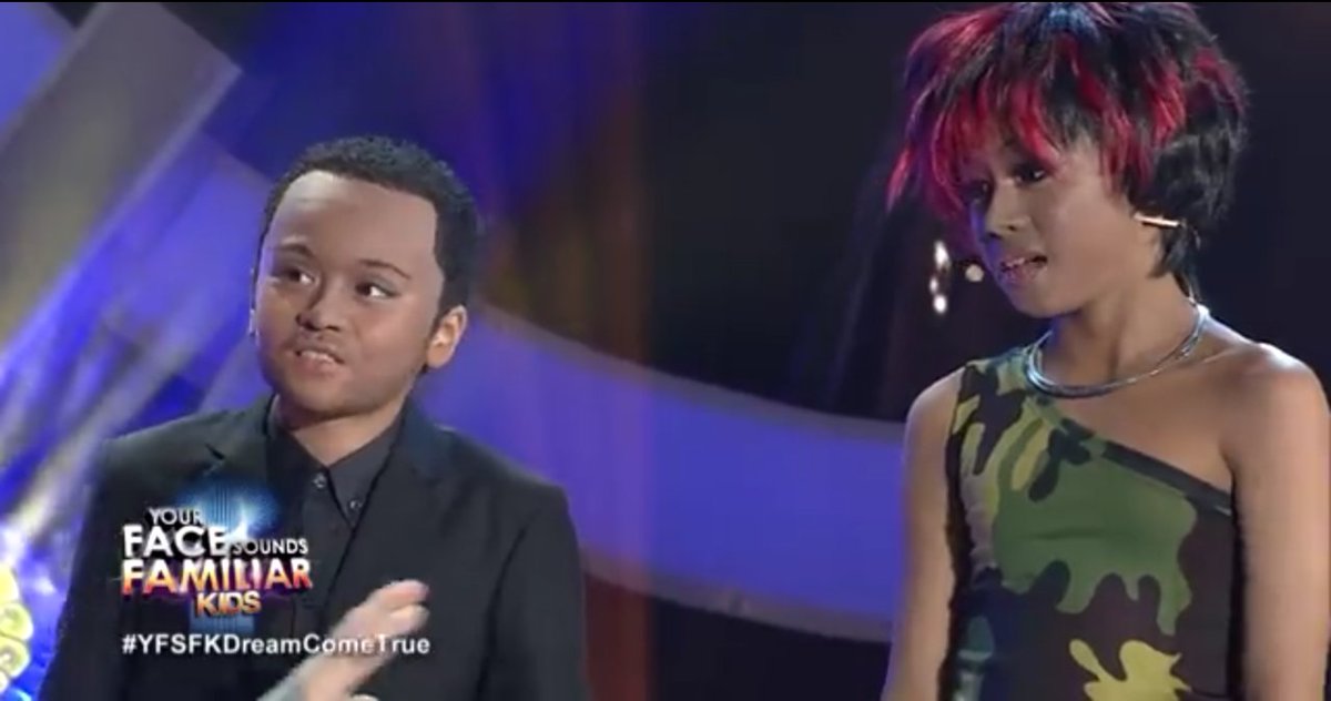 mkimndza's tweet photo. Yung banat ni Mackie Empuerto na, "baka siya nagkaka-crush sa akin" kay Esang De Torres. Nakakatuwa. Galing mo, 'tol! HAHAHA! ๐โบ #MacSang #YFSFKids2018 #YFSFKDreamComeTrue ๐ค https://t.co/BppJ44YHlY
