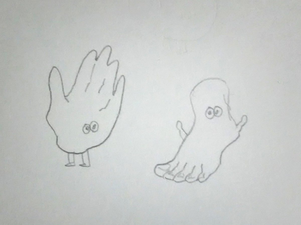 しゃべ聴きながらシャーペン動かして
出来てしまったキャラクター

手くんと足くん 