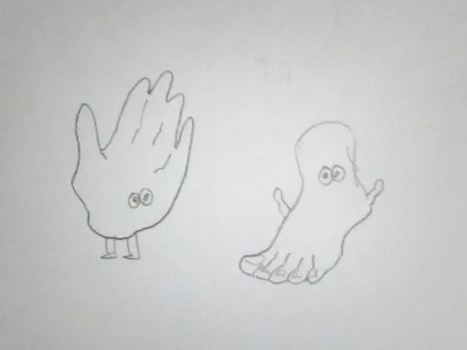 しゃべ聴きながらシャーペン動かして
出来てしまったキャラクター

手くんと足くん 
