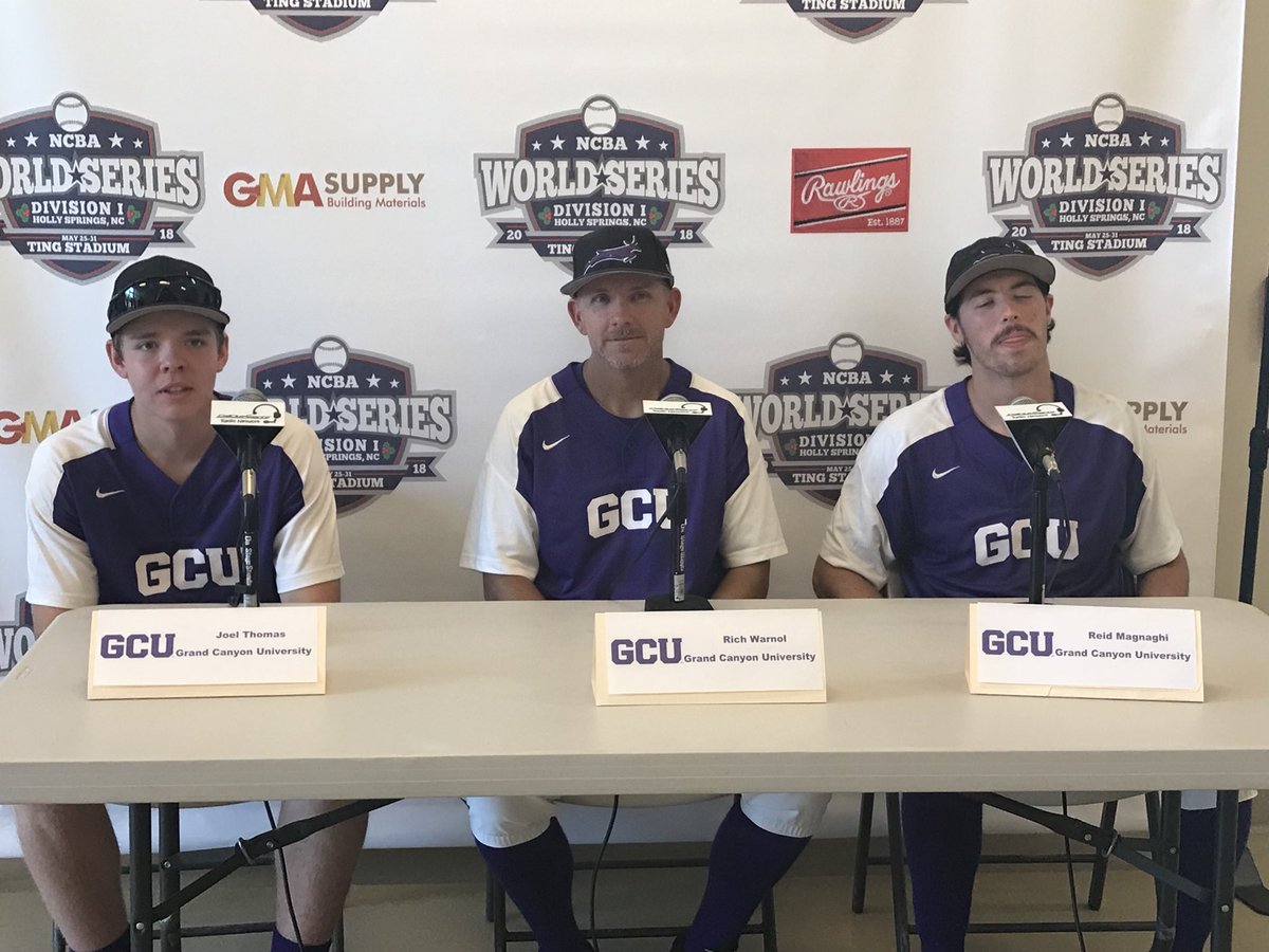 The_NCBA's tweet photo. ::Game 4 Final::
@GCUClubBaseball decisively takes it, 14-4 over @ClubBaseballUW 
Player of the game: Reid Magnaghi
#RoadToHollySprings https://t.co/L9WhlHB75b