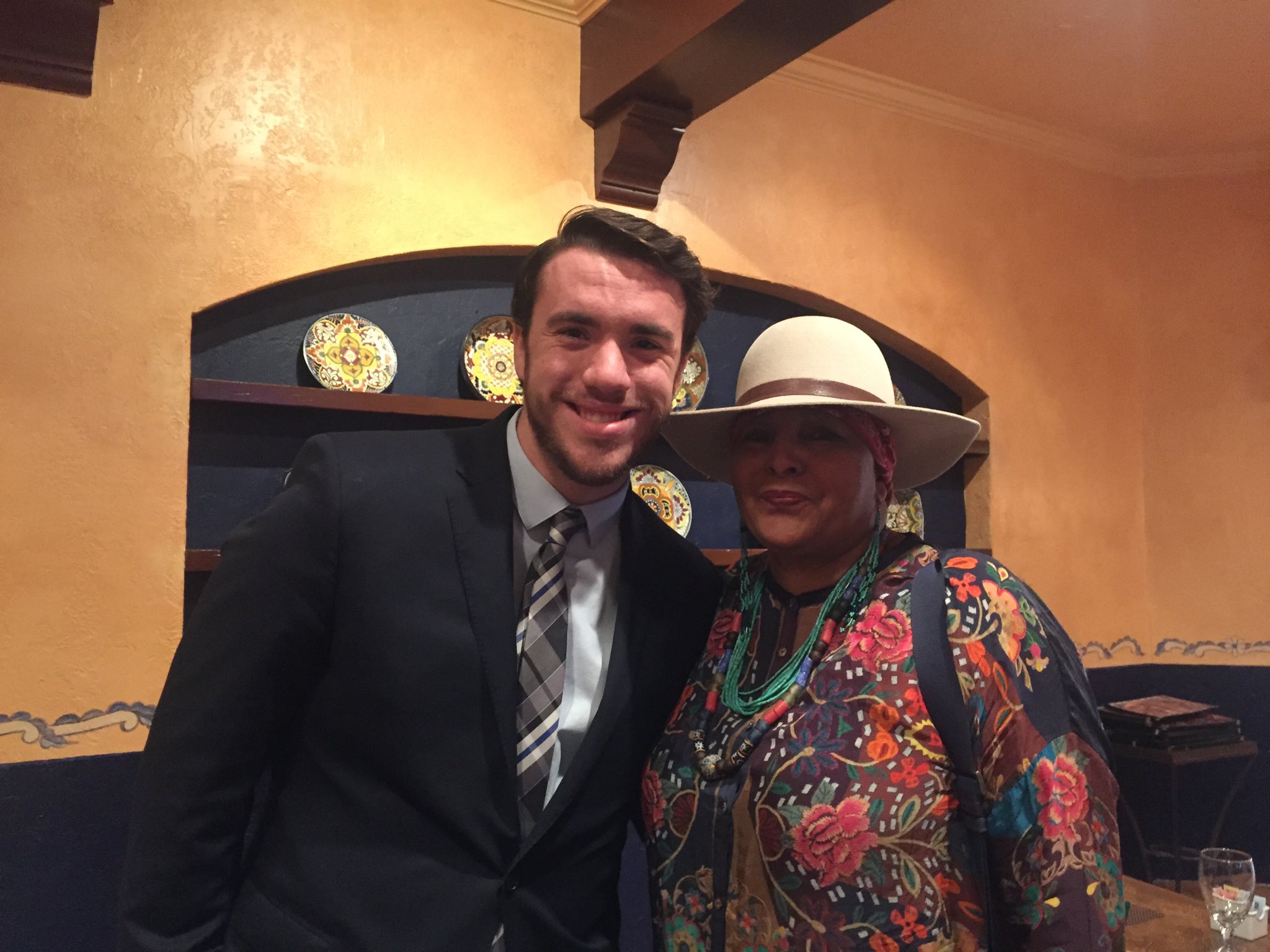 Pam Grier and my son at Super cool lady. Happy birthday, Ms Grier. 