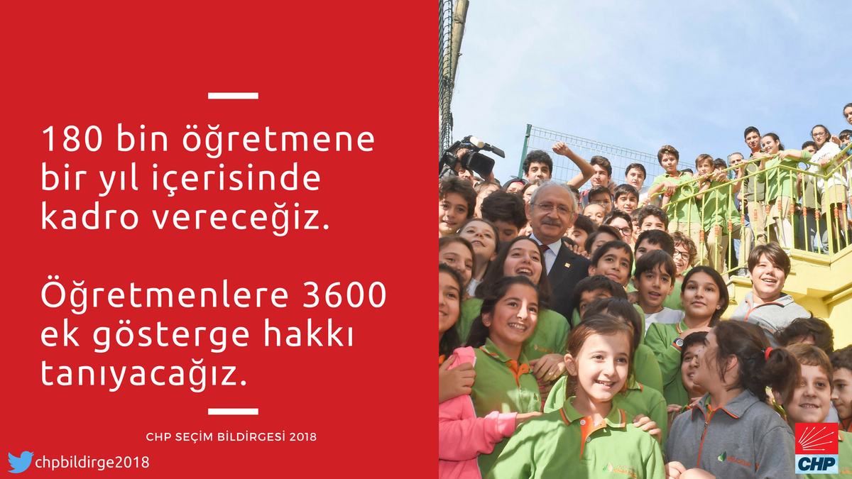 chpbildirge2018's tweet photo. 180 bin öğretmene bir yıl içerisinde kadro vereceğiz.

#MilletİçinGeliyoruz https://t.co/GPKmMOBZxQ