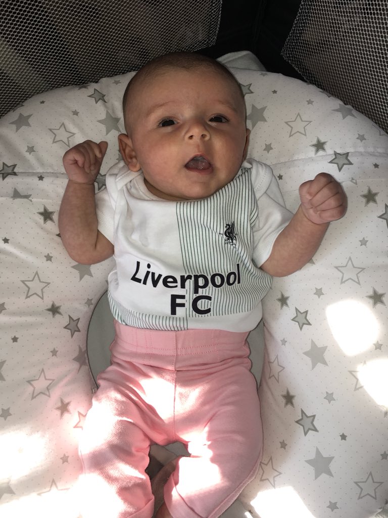 Baby Georgie May wishing all the Liverpool players the best of luck ⚽️🏆<a href="/BugleSop71/">Ian Powell</a> <a href="/LFC/">Liverpool FC</a> <a href="/lfc/">Liverpool FC</a>