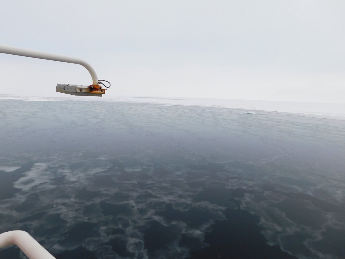 CelesteKellock's tweet image. During no comms we went in to the ice and back again! Check out the water freezing around the #JCR and our icy views... #UKinArctic #FramStrait