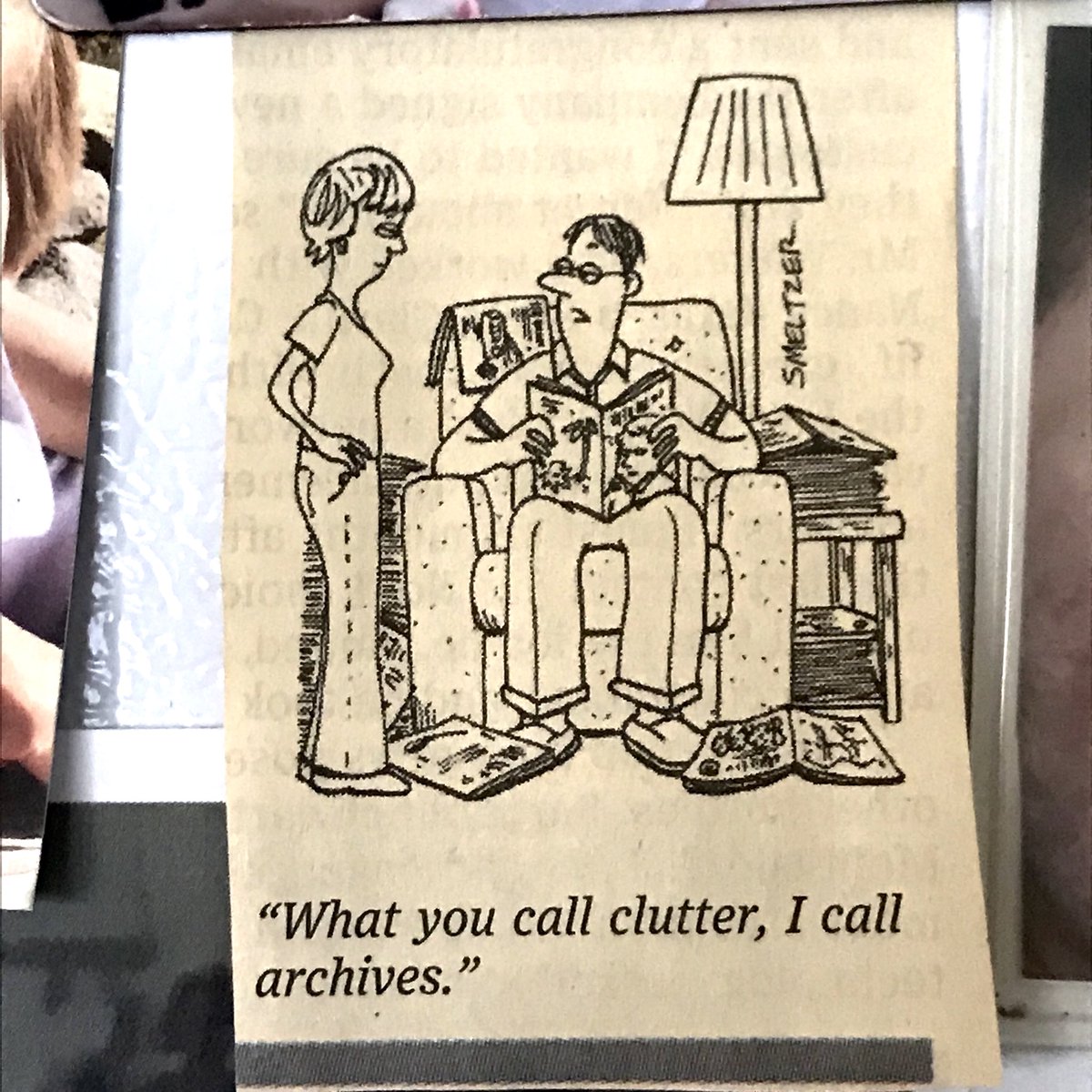 Evalyn7's tweet photo. As always โtruthโ is magnetised on my momโs fridge: โWhat you call clutter, I call archives.โ #writers #WritingLife #WritingAndLiving #writingtips #hugstotheuniverse https://t.co/mBKvKMccph
