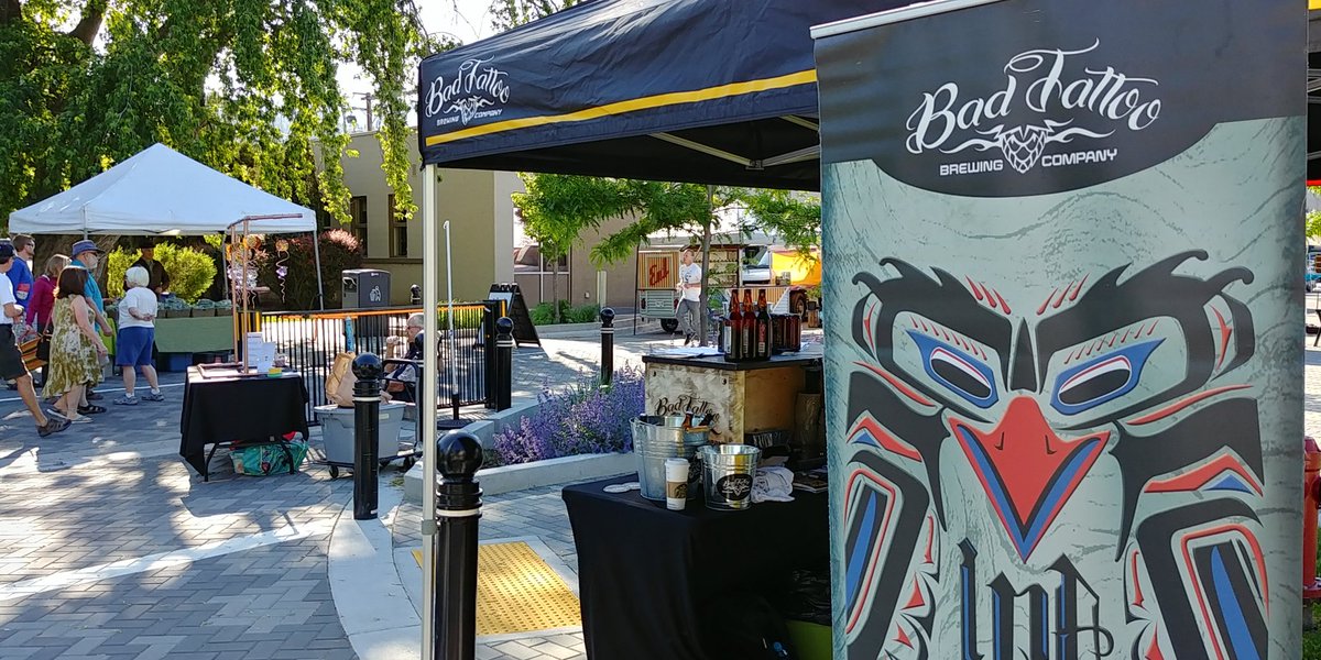 Set up and ready to pour at our first @PenFarmMarket of 2018! #craftbeer #craftbeerlife #microbeer #drinklocal #Penticton