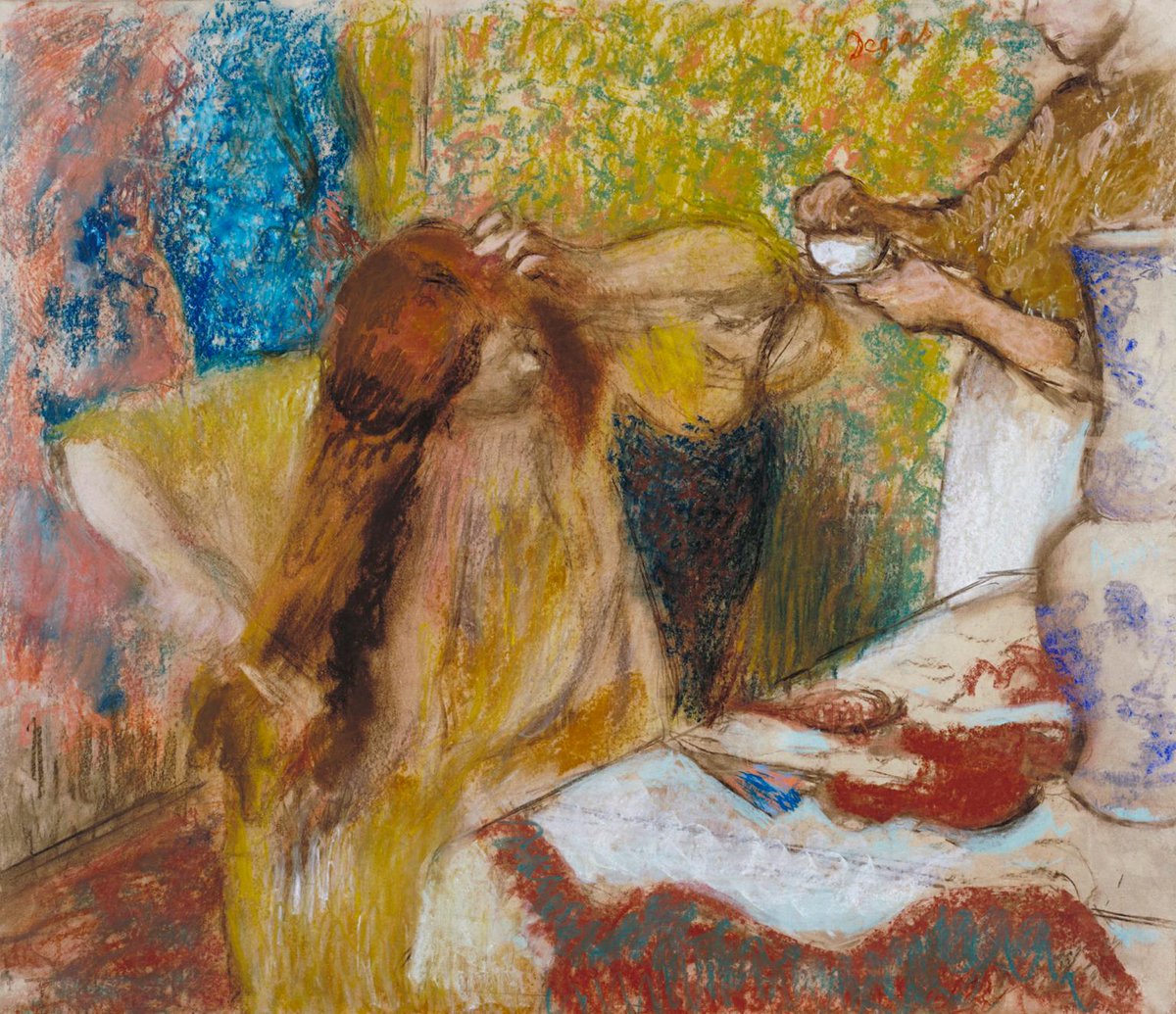 Tate's tweet photo. 'Conversation in real life is full of half-finished sentences and overlapping talk. Why shouldn't painting be too?' - Edgar Degas
Edgar Degas, Woman at her Toilet c.1894. https://t.co/AEFIoZ4BZN https://t.co/Qpu5iQbpM6