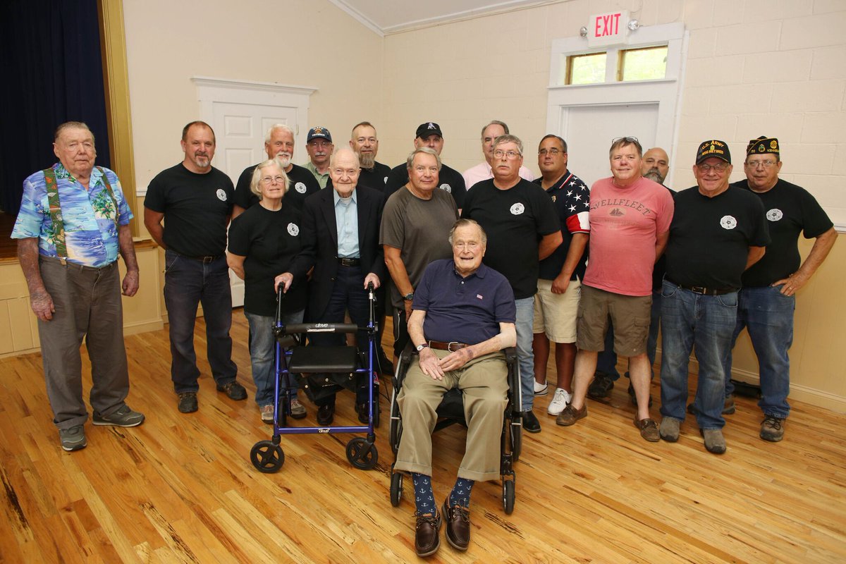 George Bush (@georgehwbush) on Twitter photo Delighted to join the veterans, including my dear friend Gen. Brent Scowcroft, at the <a href="/AmericanLegion/">The American Legion</a> Post 159 monthly pancake breakfast in Kennebunkport today. This weekend we remember, and thank, all who have given their lives for our great country. Delighted to join the veterans, including my dear friend Gen. Brent Scowcroft, at the <a href="/AmericanLegion/">The American Legion</a> Post 159 monthly pancake breakfast in Kennebunkport today. This weekend we remember, and thank, all who have given their lives for our great country.