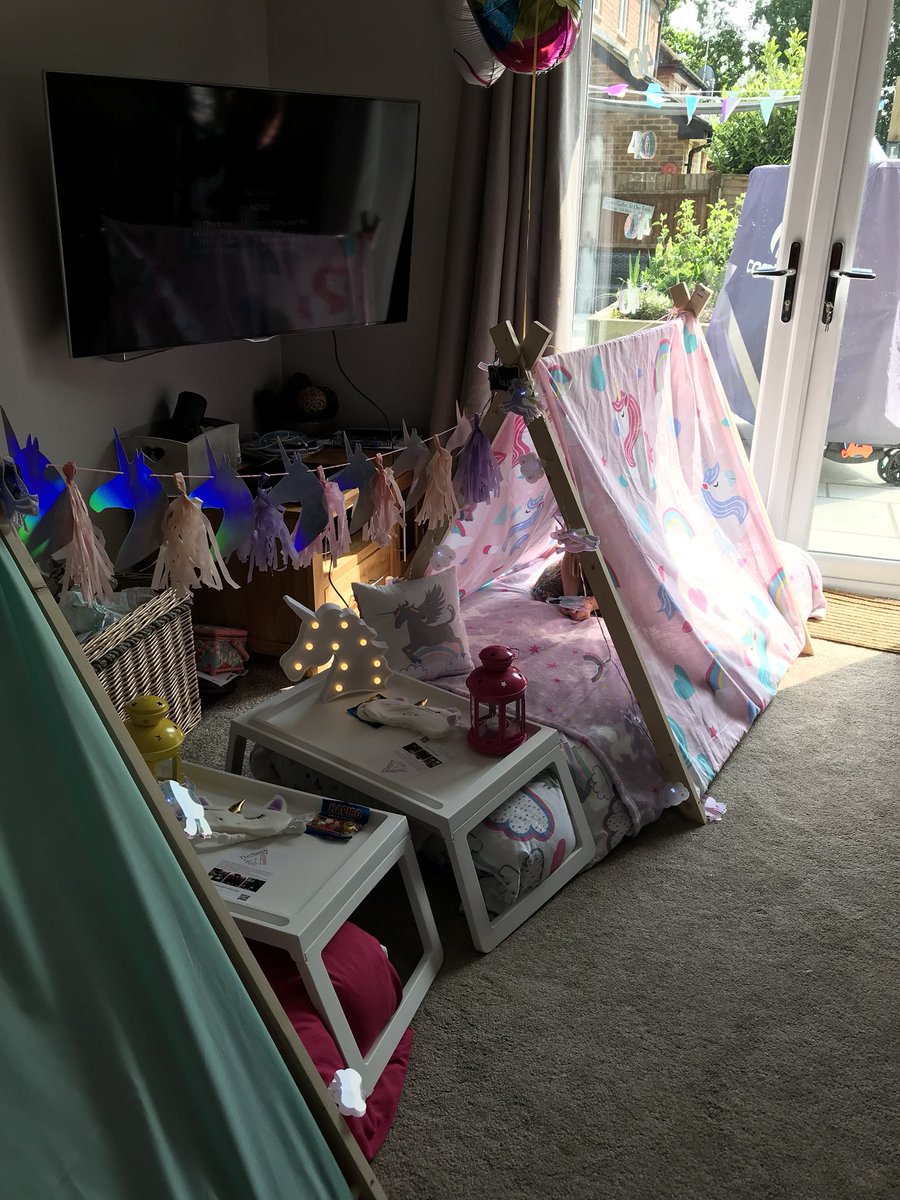 TheSleepyTeepee's tweet photo. Happy birthday Maisie, enjoy your unicorn sleepover with your best friend and sister, Maisie has kindly let her big sister join in on her sleepover fun with her very own Hollywood theme teepee! 🦄🎬⛺️ https://t.co/G6sSQub28z