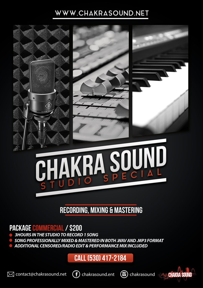 chakrasoundent's tweet photo. Need a commercial quality recorded track? Tag someone who would be interested in this new package I'm offering clients! 😎
.
.
#recordingartist #recordingstudios #masteringengineer #mixingengineer #recordingsession #recordingartists #studiotime #eldoradohills #sacramentoproud https://t.co/wYu5LKyvrL