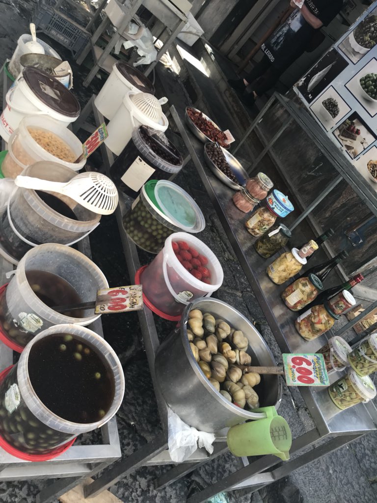 ChefSakers's tweet photo. This Italian market is AWESOME . This is an excursion on its own.  Next time we all go to Naples. The pizza will be icing on top.  #dtccgoestoitaly #dtccabroad https://t.co/xA5O9mWOGB