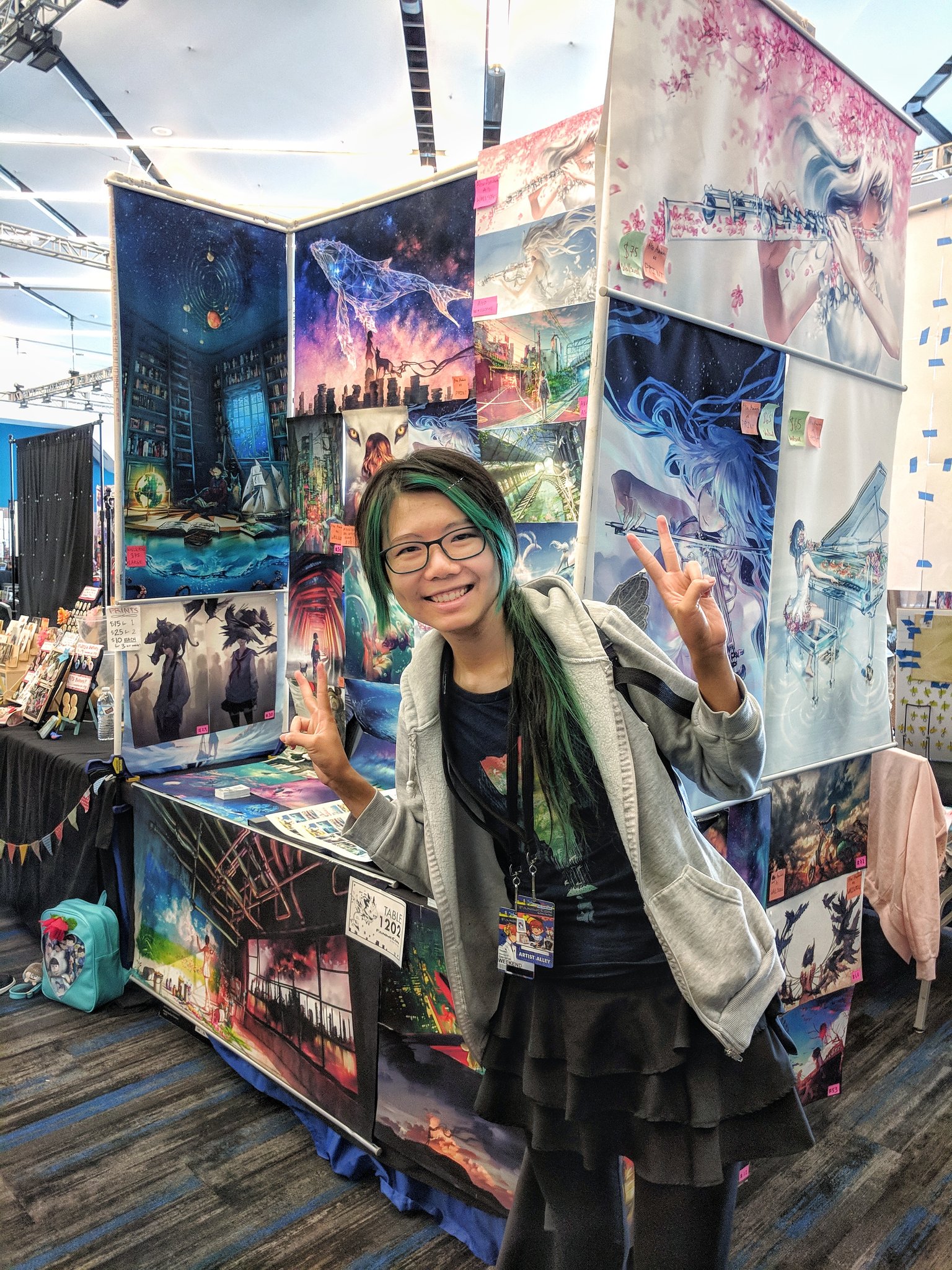 Wenqing Yan on Twitter "Me at my Fanime Artist Alley table D find me