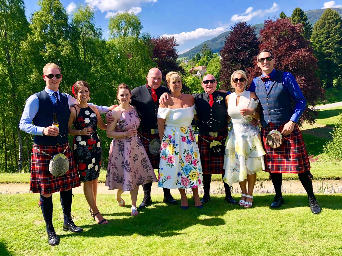 Having a brilliant day out <a href="/AthollPalace/">Atholl Palace Hotel</a> for my cousin Sandy’s wedding and brilliant to get a few 🍹 with Mum and Dad, two bro’s and the girls 🎉