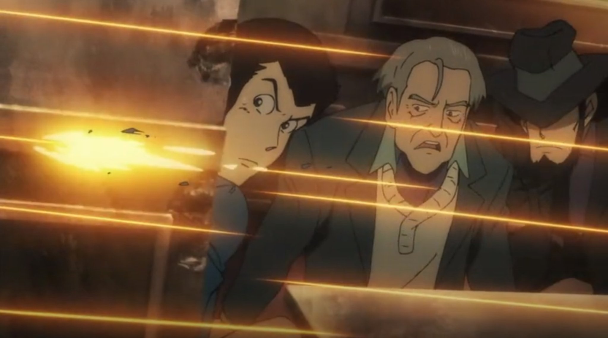 Aranime ルパン三世 Part5 8話 黒い手帳は誰の手に 黒い手帳の情報を知る老人と話すルパン しかしそこにアルベールからの連絡が入る 酒場からの脱出劇が最高に激しかった 逃げのルパン 弾幕の中を器用に抜ける腕はさすが大泥棒 終盤
