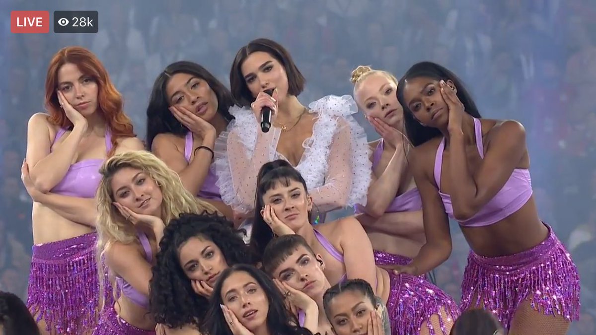 rightzara's tweet photo. i'm in tears because i just saw your biggest performance and seeing you THAT confident giving the best of you and KILLING IT makes me the proudest to be supporting you. this is nothing but what you deserve and it fulls my heart seeing you taking over the world @DUALIPA #UCLfinal https://t.co/TFSt7DgZWc