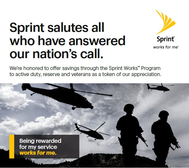 We also want to thank all who are currently serving or have served in the Armed Forces. Sprint will make a $30 donation to <a href="/FisherHouseFdtn/">Fisher House</a> every time an active duty military or vet creates a new account with us. #MemorialDay #Military #Army #Navy #Marines #AirForce <a href="/ch117622/">Chris Hartman</a>