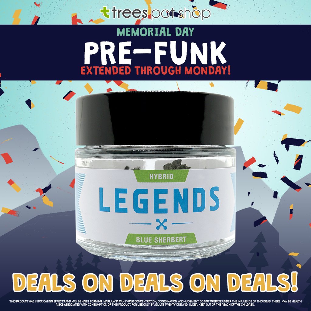 TreesPotShopNW's tweet image. Save BIG on Legends eighths ALL WEEKEND During our Memorial Day Pre-Funk Sale! Quality &amp;amp; Quantity at a steal! We have a huge selection of strains to choose from!
#TreesPotSHop #LegendsMarijuana #Legends #SeattleMarijuana #Seattle #MemorialDay #Marijuana