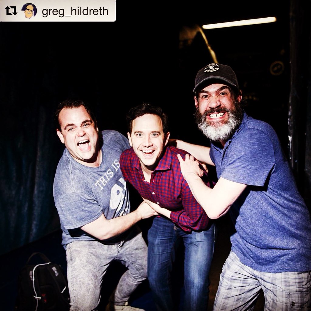 I had a blast at @FrozenBroadway last night. And got attacked by these two geniuses, @greg_hildreth and @kevindelaguila.  Apparently they’re still not over what Hans did in Arendelle. #getoverit #letitgo #geturhandoffmeimnotyourpuppet
📸: @jacobsmithstudios