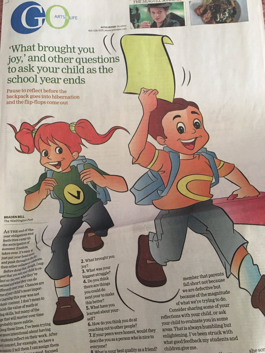 ‘What brought you joy?’ and other questions to ask your child as the school year end approaches. thespec.com/living-story/8…  @HucalWind <a href="/HWCDSB/">HWCDSB</a>